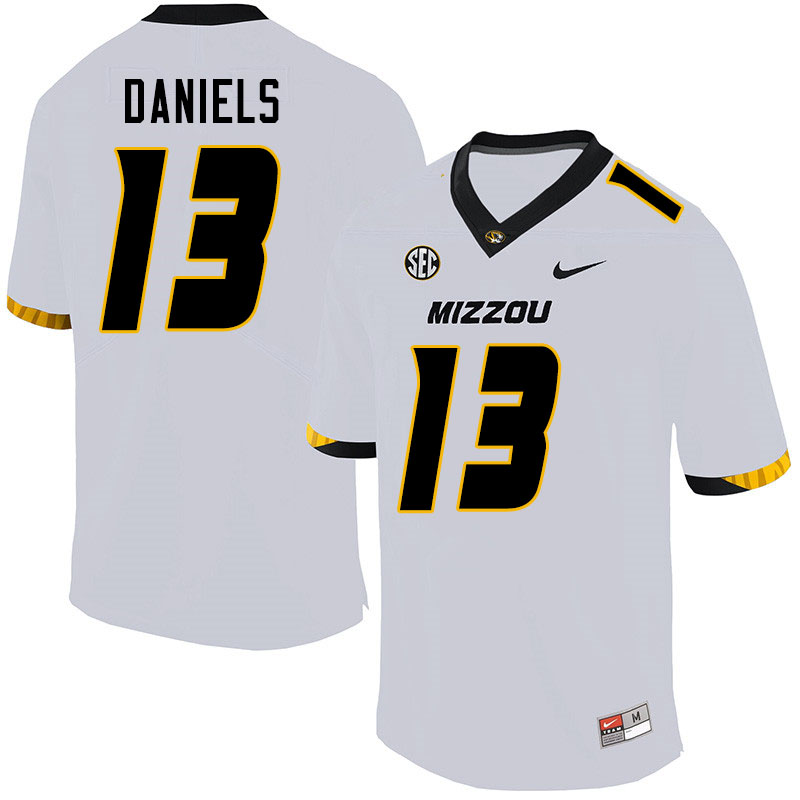 Men #13 Chris Daniels Missouri Tigers College Football Jerseys Sale-White - Click Image to Close